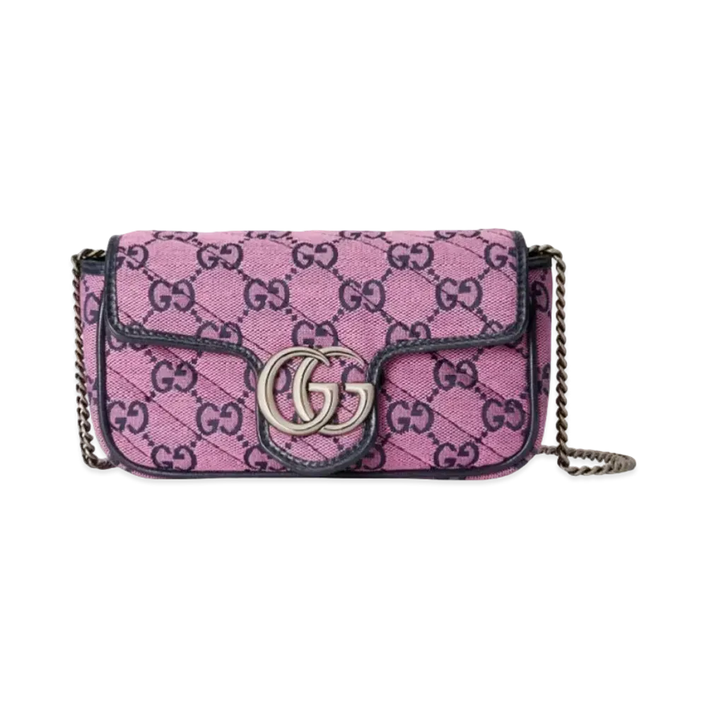 GUCCI GG Marmont Multicolor Small Shoulder Bag "Pink/Blue"