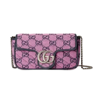 GUCCI GG Marmont Multicolor Small Shoulder Bag "Pink/Blue"