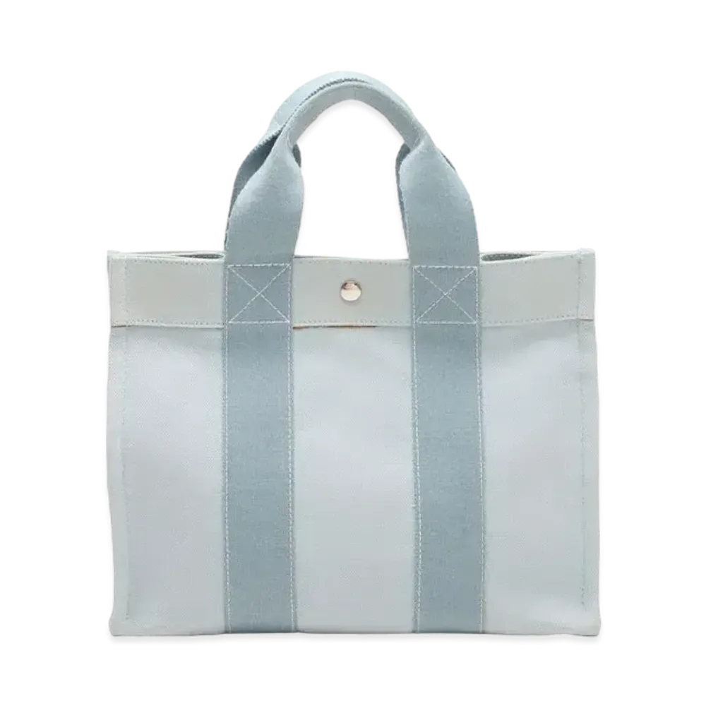 Hermes Borabora MM Canvas Tote "Blue"