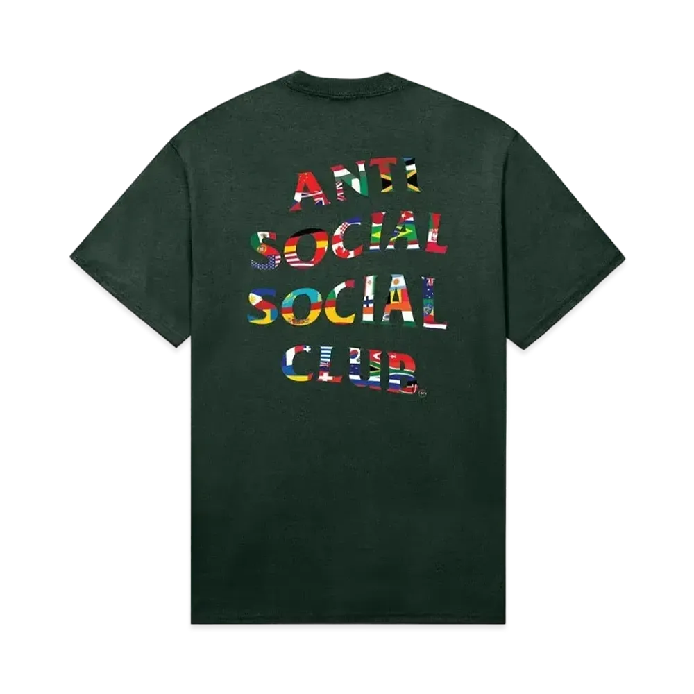 ANTI SOCIAL SOCIAL CLUB PARIS 2024 CAPSULE Flag Collage Tee "Dark Green"