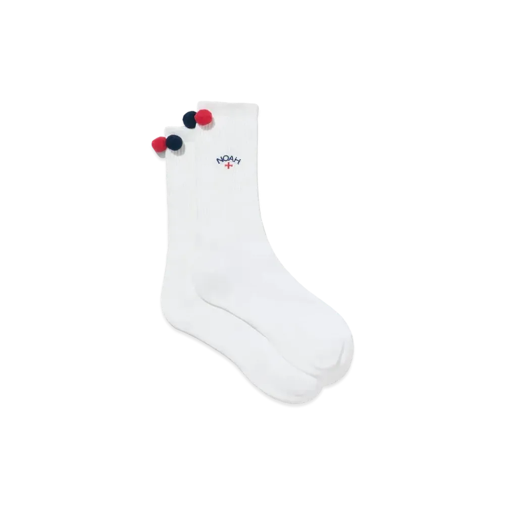 Noah Pom Pom Sock "White"
