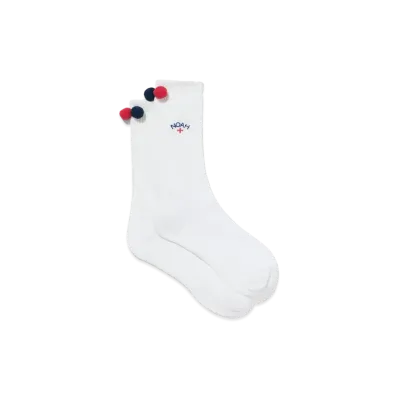 Noah Pom Pom Sock "White"