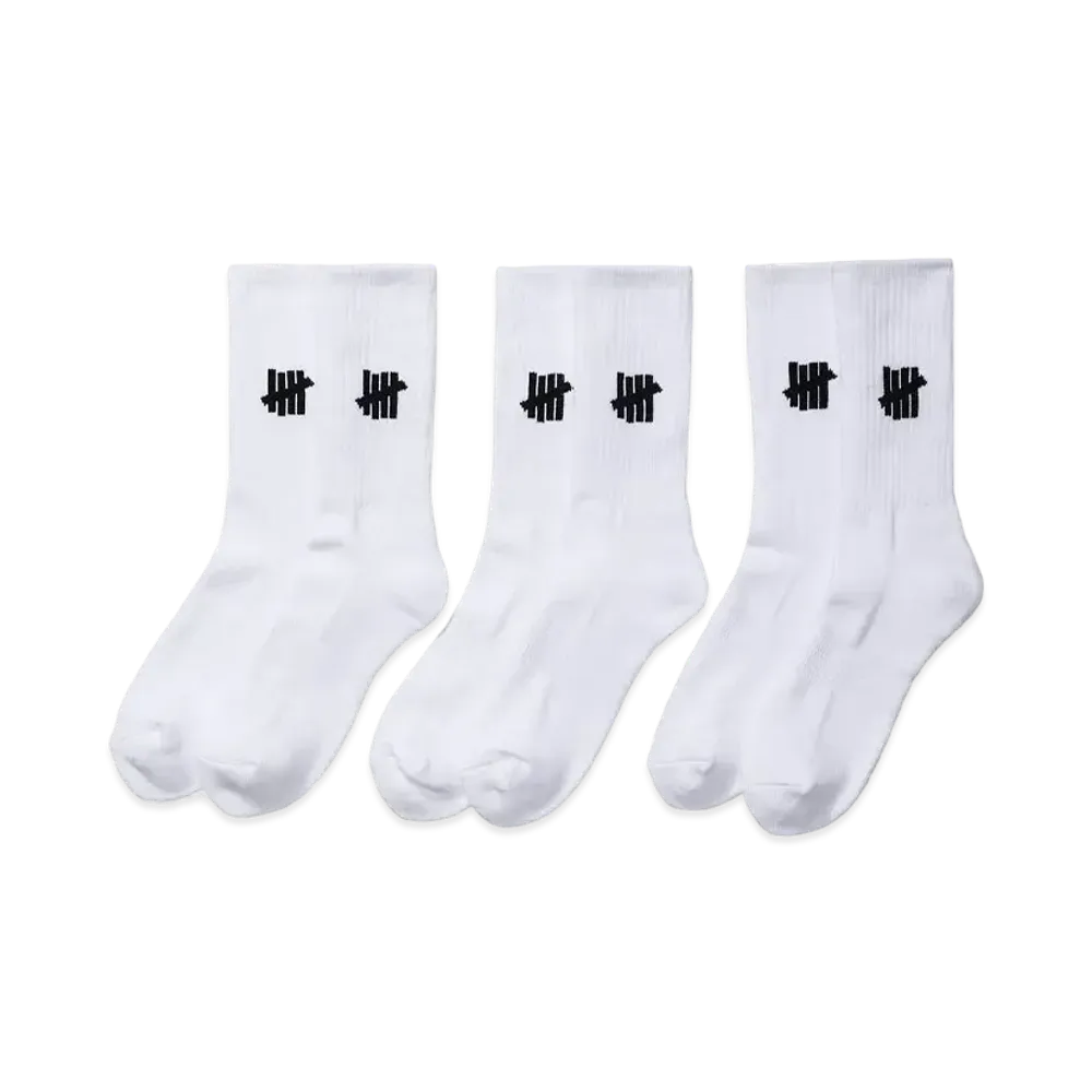 UNDEFEATED ICON CREW SOCK 3-PACK - 05017 "White"