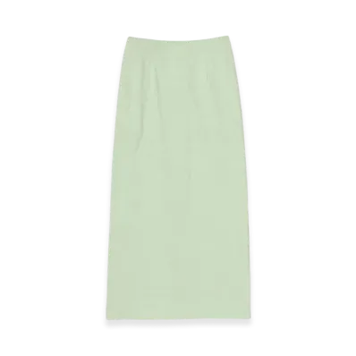AURALEE Cotton Slub Rayon Plaiting Skirt "Pistachio"