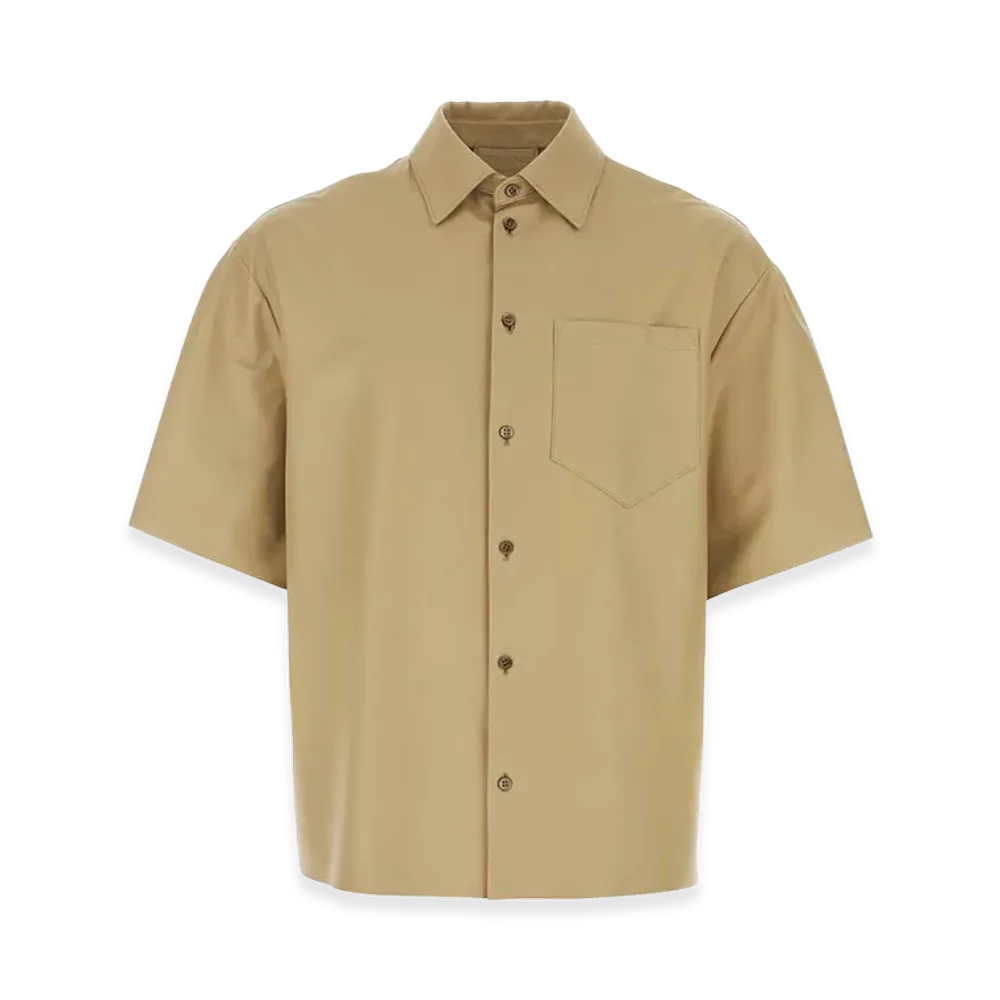 PRADA Beige Leather Shirt "Camel"
