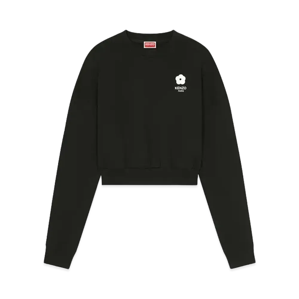 KENZO 'BOKE FLOWER 2.0' Short Embroidered Sweat "Black"