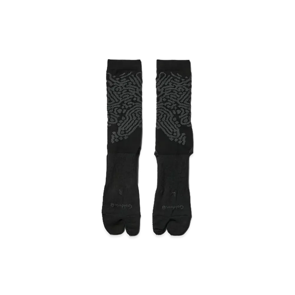 Goldwin 0 Paper Fiber Tabi Mid Cut Socks "Black"