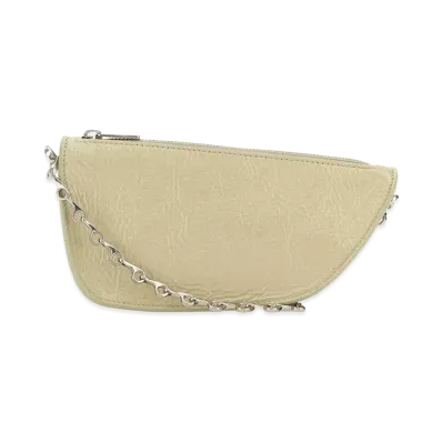 Burberry Women's Pastel Leather Micro Shield Crossbody Bag "Green"