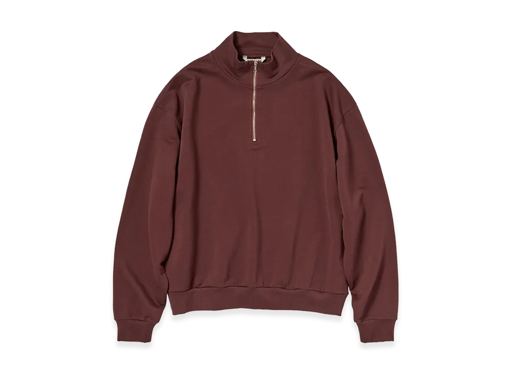AURALEE Women's Super High Gauge Sweat Half Zip P/O "Burgundy"