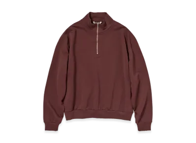 AURALEE Women's Super High Gauge Sweat Half Zip P/O "Burgundy"