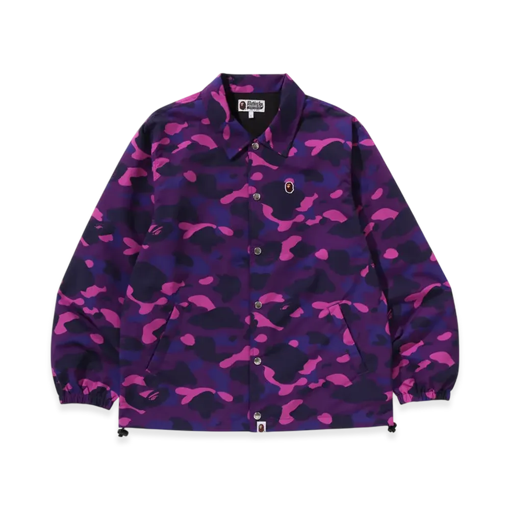 A BATHING APE Color Camo One Point Coach Jacket "Purple"