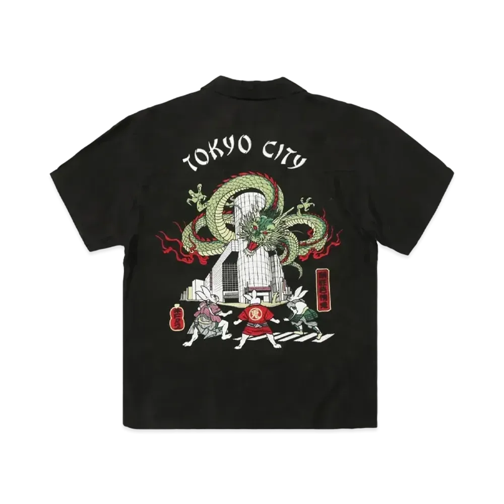 FR2 TOKYO CITY Souvenir Embroidery Short sleeve Shirt "Black"