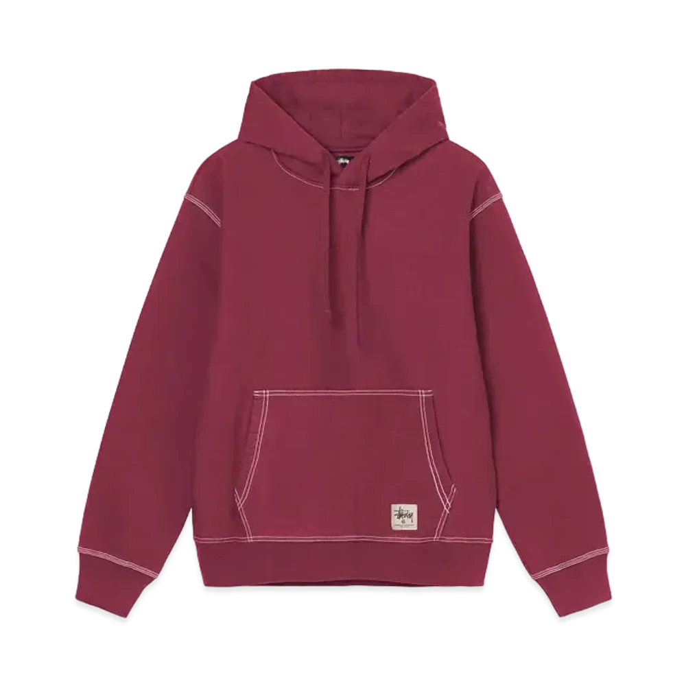 Stussy Contrast Stitch Label Hoodie "Berry"