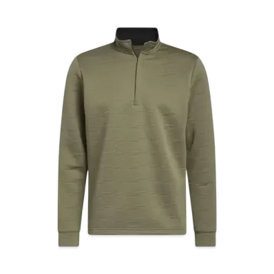 adidas Bos Pattern Stitch Water Repellent Half Zip Long Sleeve Sweatshirt "Olive Strata"