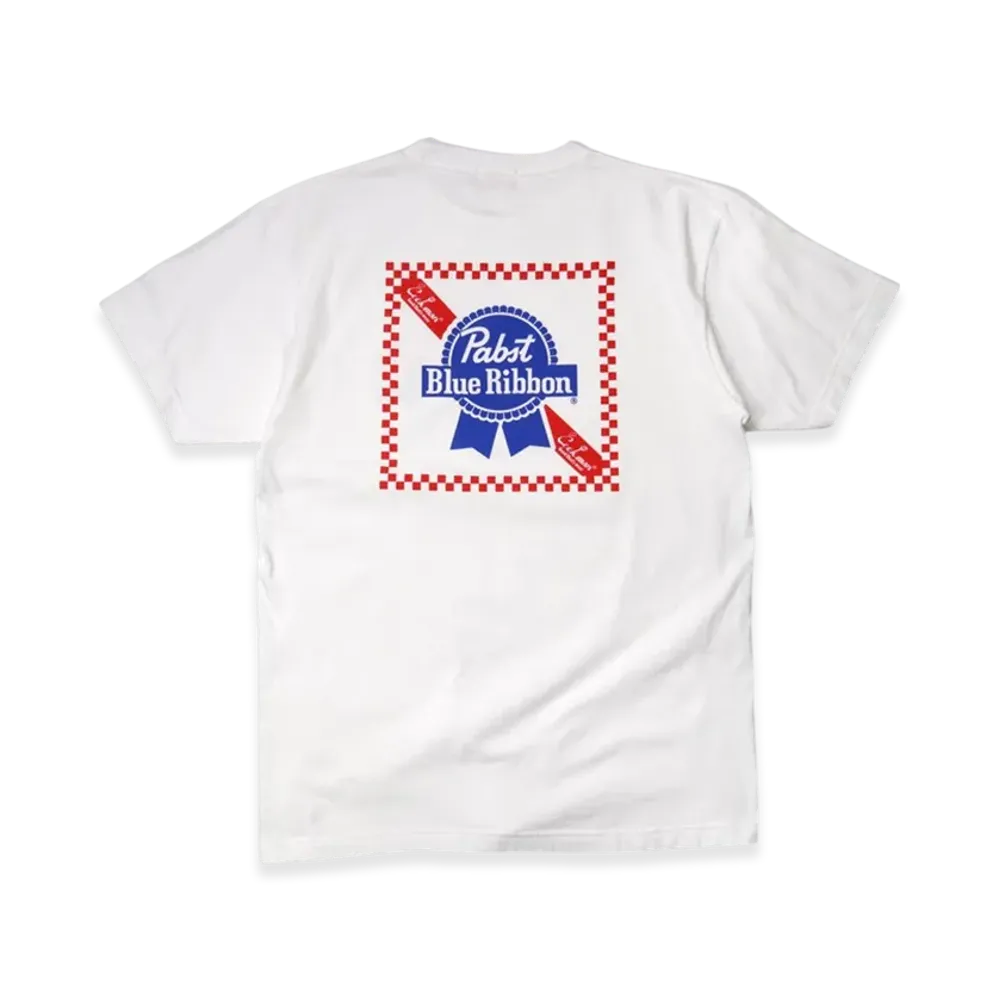 COOKMAN Pabst Blue Ribbon Checker Short Sleeve T-Shirt "White"