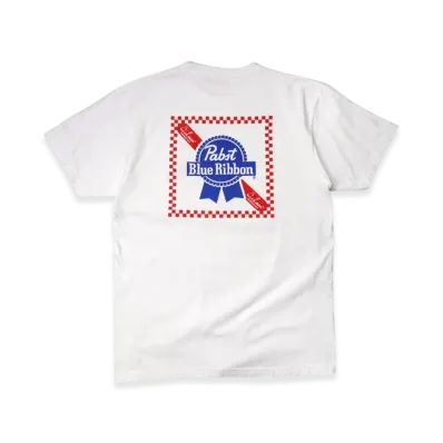 COOKMAN Pabst Blue Ribbon Checker Short Sleeve T-Shirt "White"