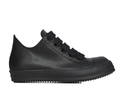 Rick Owens FW26 Tower Jumbolace Low Sneaks Full Grain Calf Leather "All Black"