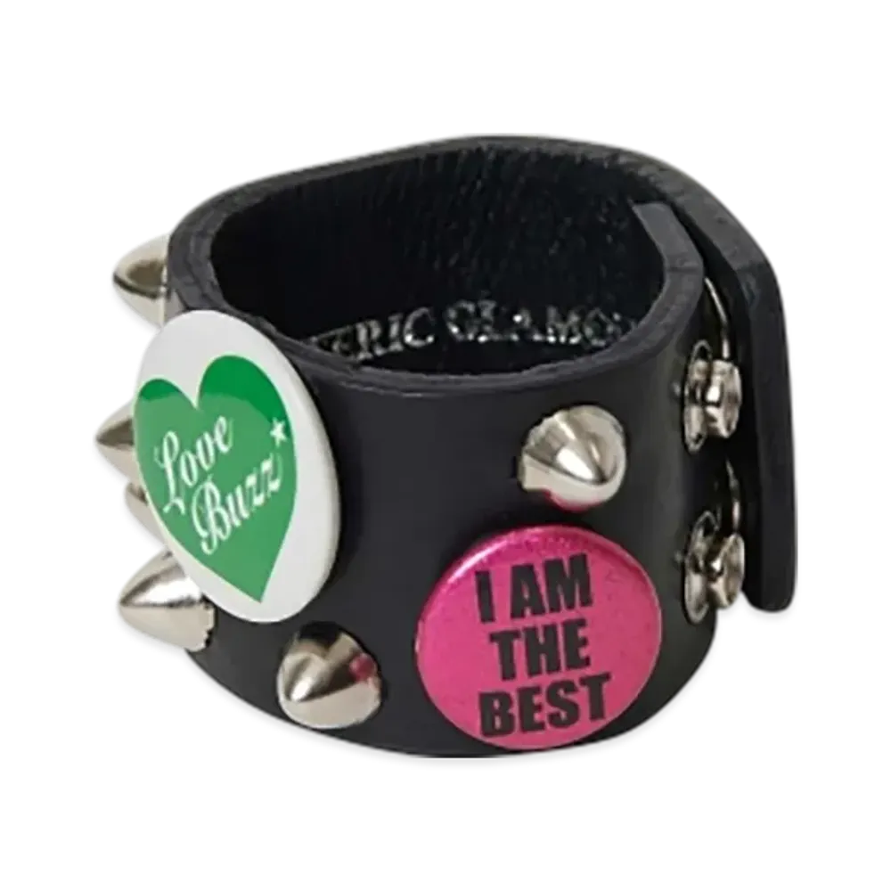 HYSTERIC GLAMOUR Studs Badges Fever Bangle "Black"