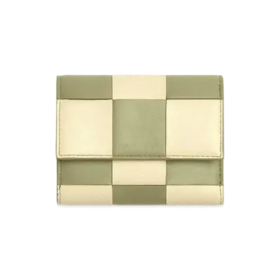Bottega Veneta Tri-Fold Zip Wallet "String/Travertine"