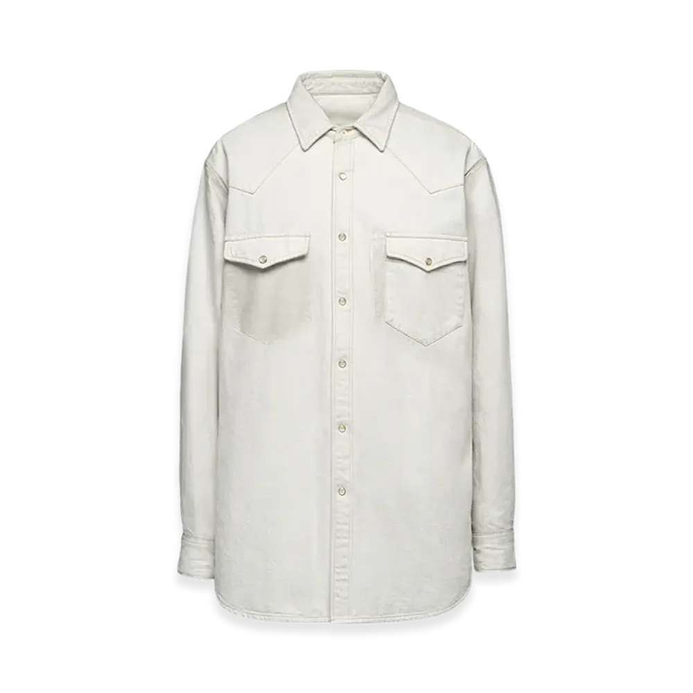 Maison Margiela Women's Chalk Selvedge Denim Shirt "Ice"