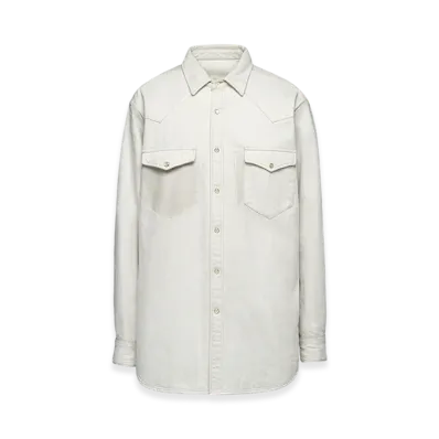 Maison Margiela Women's Chalk Selvedge Denim Shirt "Ice"