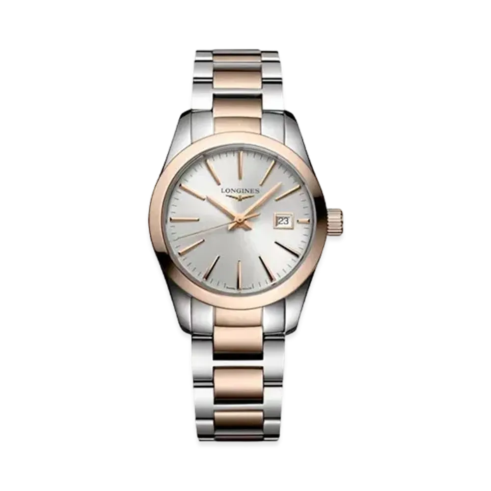 Longines Conquest Classic 29.50mm "Silver Sun Ray/Red/Stainless Steel" L2.286.3.72.7