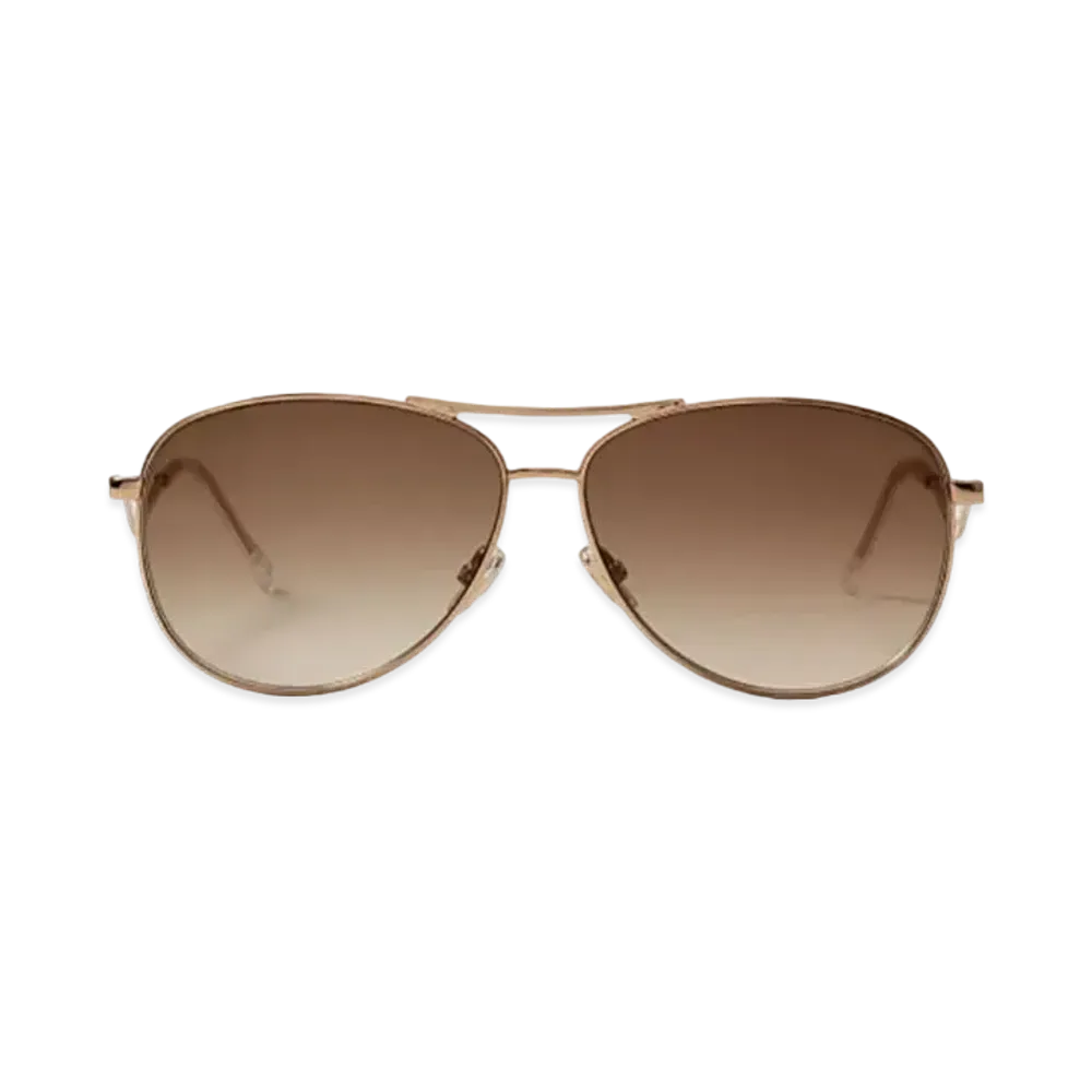 Jimmy Choo Essy Aviator Sunglasses With Gradient Lens "Brown/Gold"