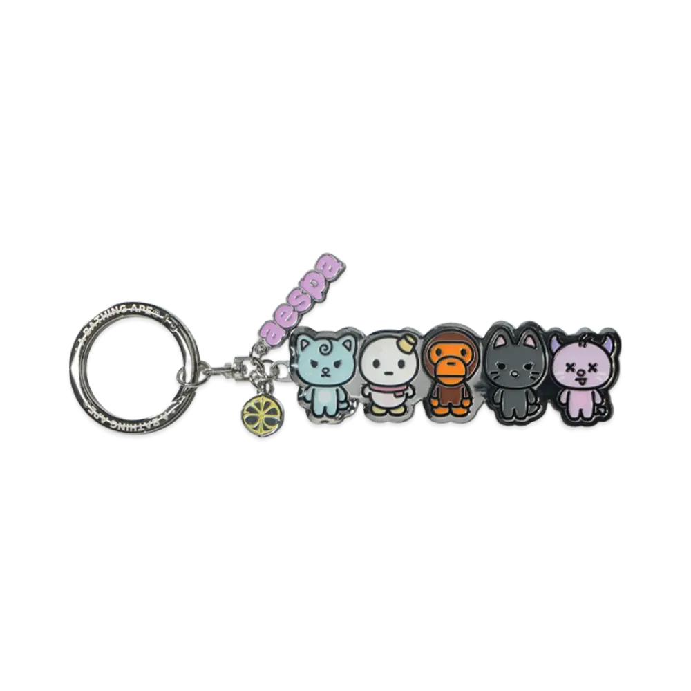 A BATHING APE x aespa Metal Keychain "Multi"