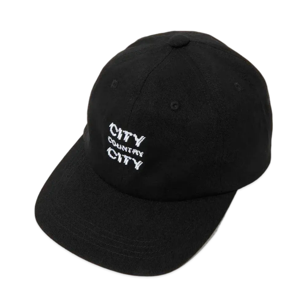 CITY COUNTRY CITY Embroiderd Logo Washed Cotton Cap "BLACK"