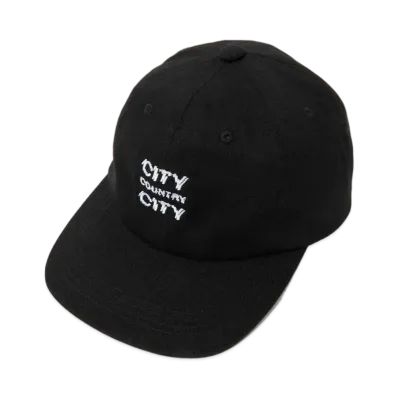 CITY COUNTRY CITY Embroiderd Logo Washed Cotton Cap "BLACK"