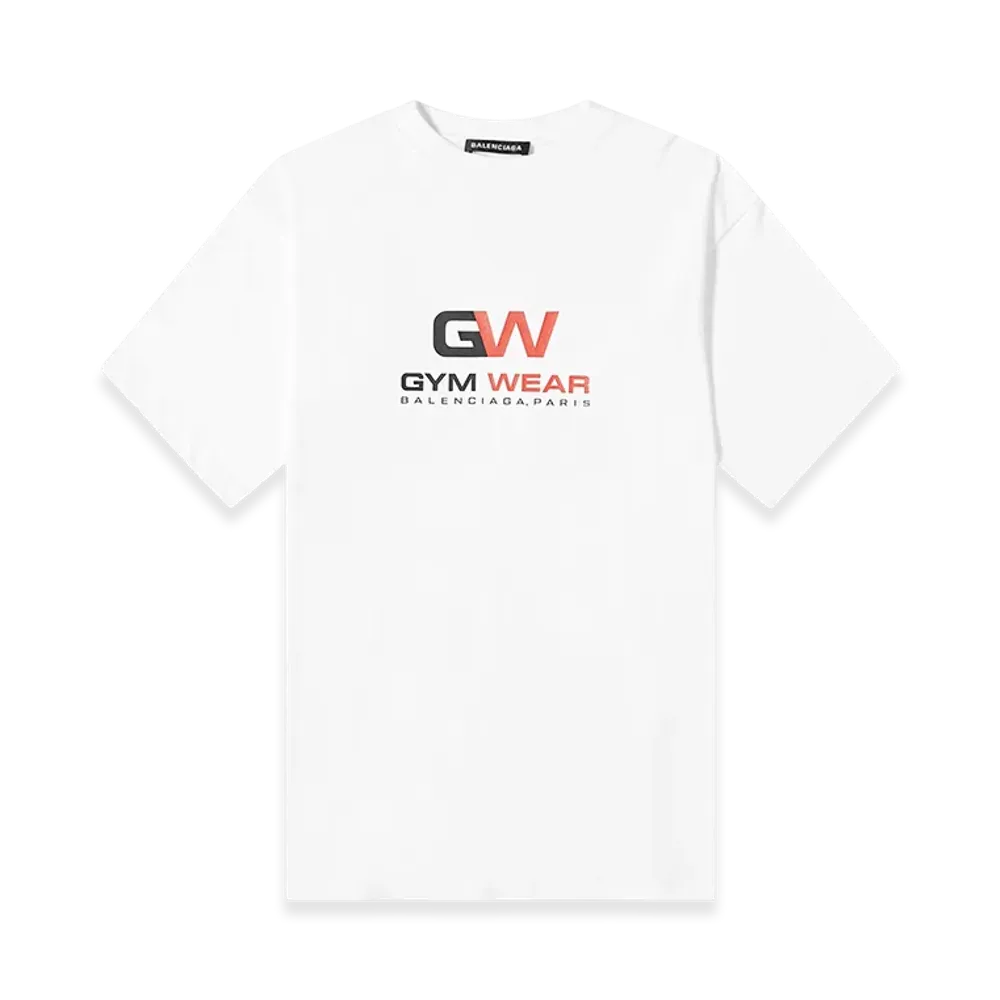 BALENCIAGA Oversized Gym Wear Logo T-Shirt "White"