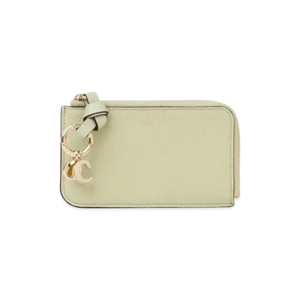 Chloe Alphabet wallet in grained leather "Light Eucalyptus"