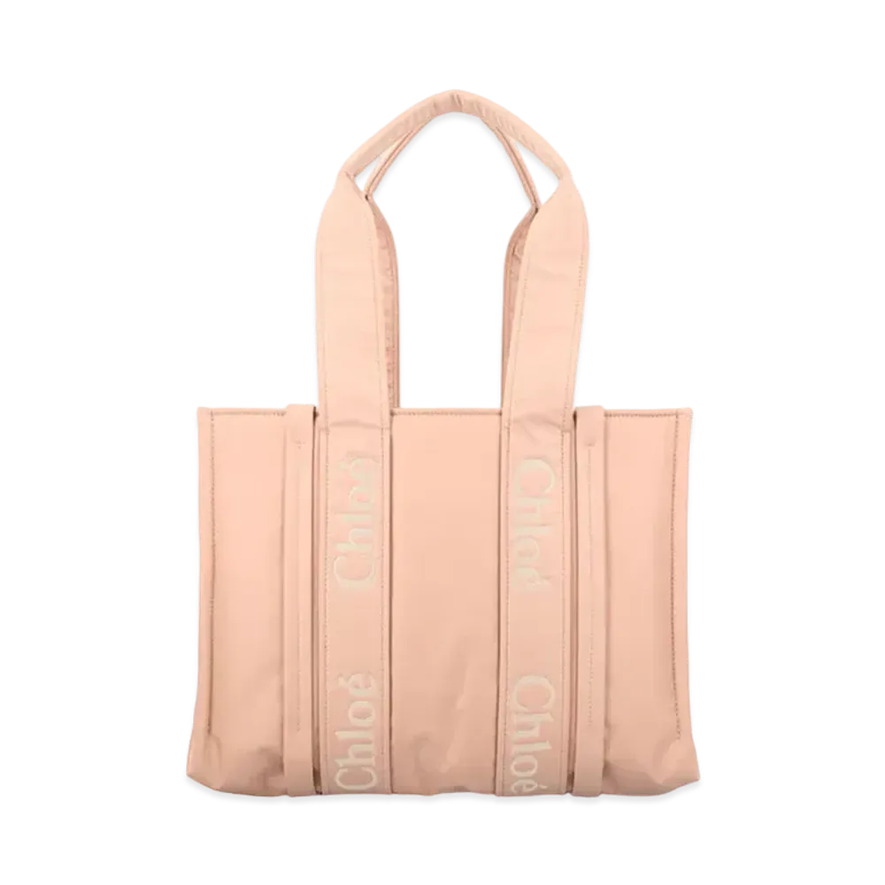 Chloe Medium Woody Tote Bag "Rose Dust"