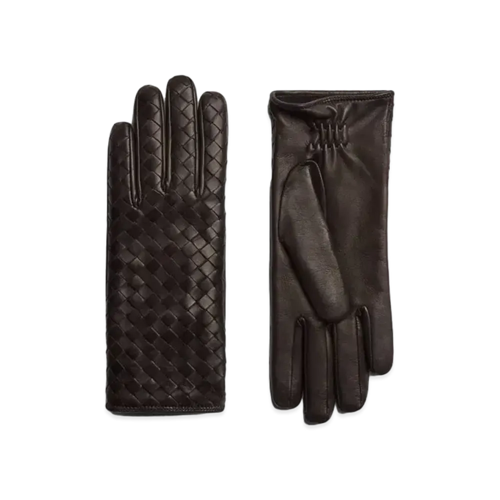 Bottega Veneta Intrecciato Leather Gloves "Fondant"
