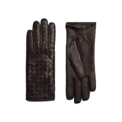 Bottega Veneta Intrecciato Leather Gloves "Fondant"