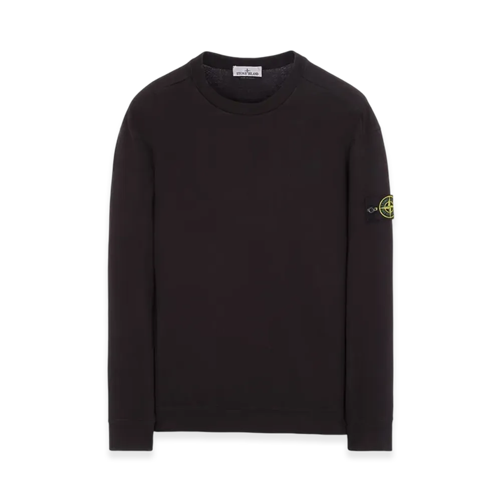 Stone Island 63750 Heavy Cotton Fleece Garment Dyed Crewneck Sweatshirt - 23SS "Black"