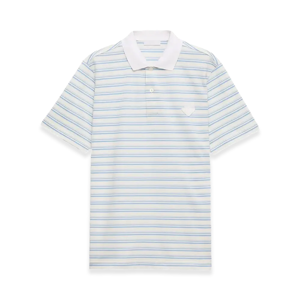PRADA Embroidered Piquet Polo Shirt "Stripped"