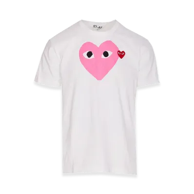 PLAY COMME des GARCONS Women's T-Shirts "White/Pink"