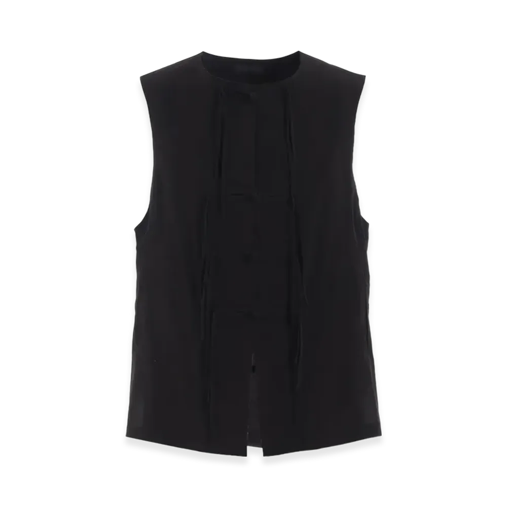 S'YTE Crepe de Chine China Button Vest "Black"