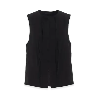 S'YTE Crepe de Chine China Button Vest "Black"