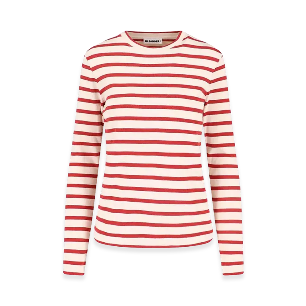 Jil Sander Women's Striped T-Shirt "Red"