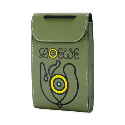 LOEWE Neck Pocket In Classic Calfskin "Khaki Green"