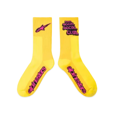ANTI SOCIAL SOCIAL CLUB x Alpine Stars Yellow Moto Socks "Yellow"