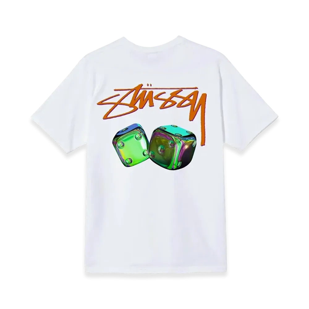 Stussy Iridescent Dice Tee "White"