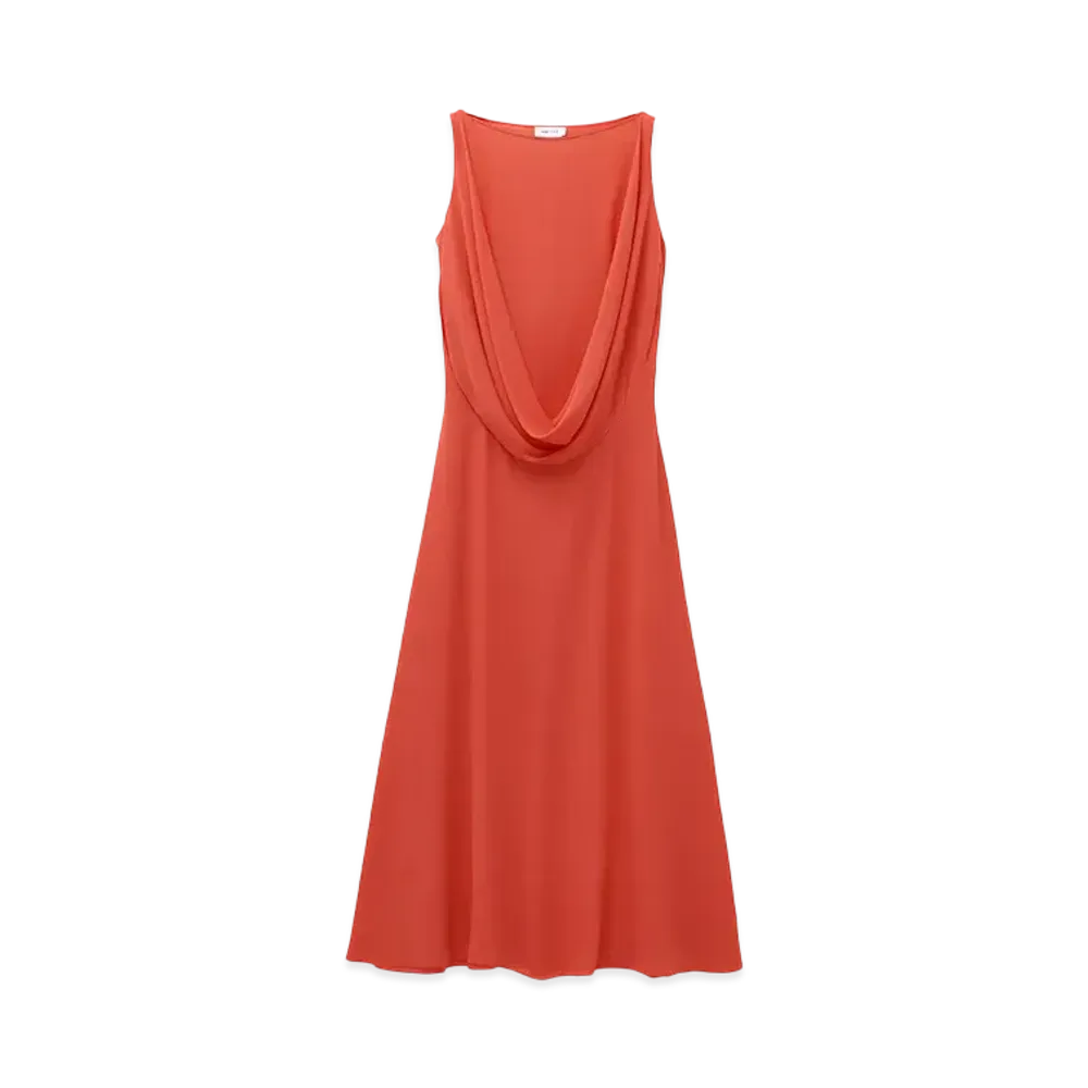 Alexander McQUEEN Draped Midi Dress "Coral"