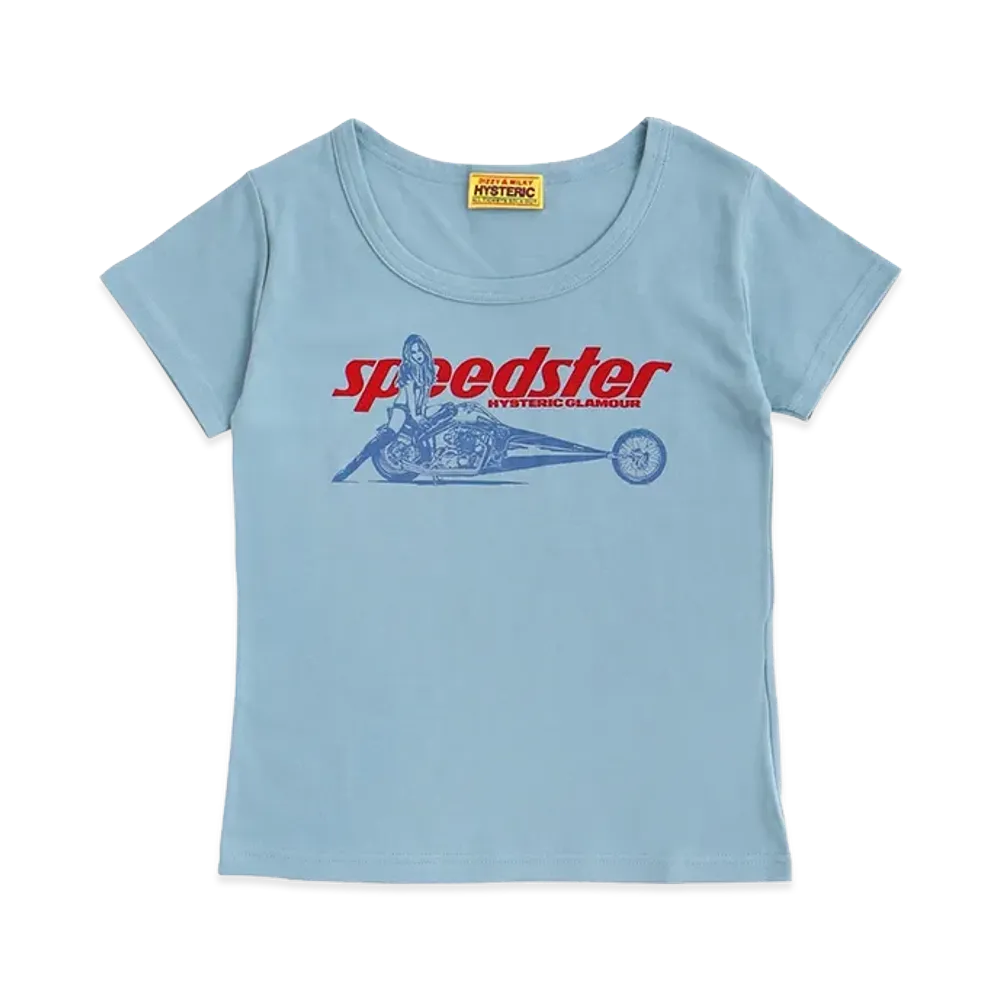 HYSTERIC GLAMOUR Women's Speedster Baby Tee "Blue"