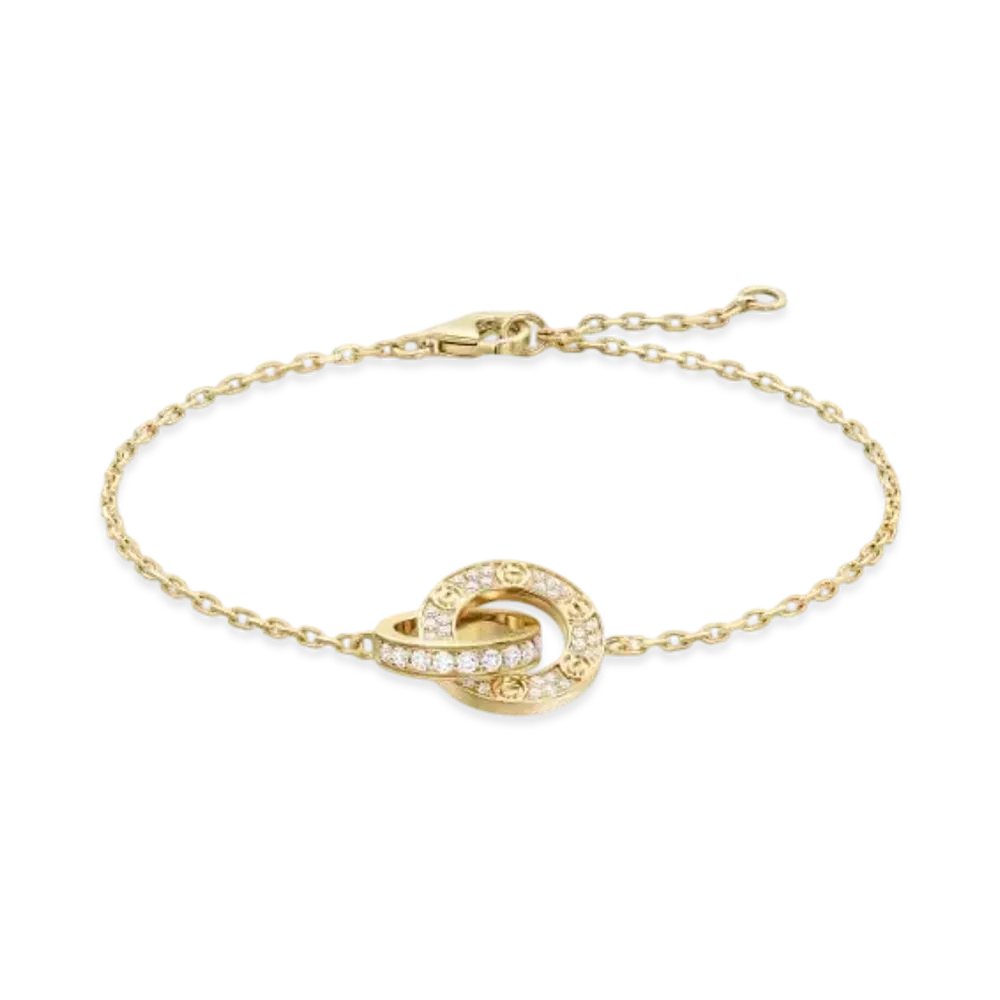 Cartier Love Bracelet On Chain Paved "Yellow Gold"