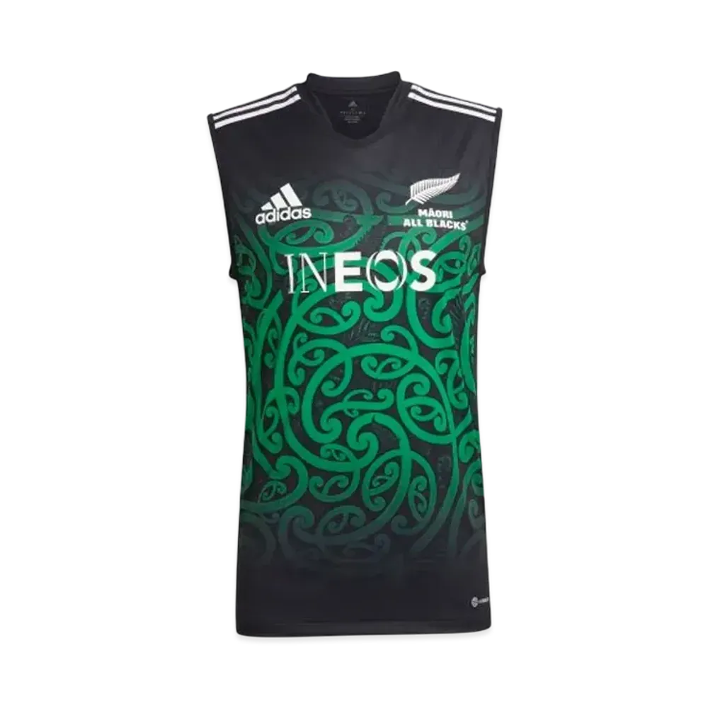 adidas Maori All Blacks Rugby Performance Singlet "Black/Team Green"