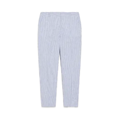 Max Mara Starlet Cotton Linen Seersucker Pants "Light Blue"