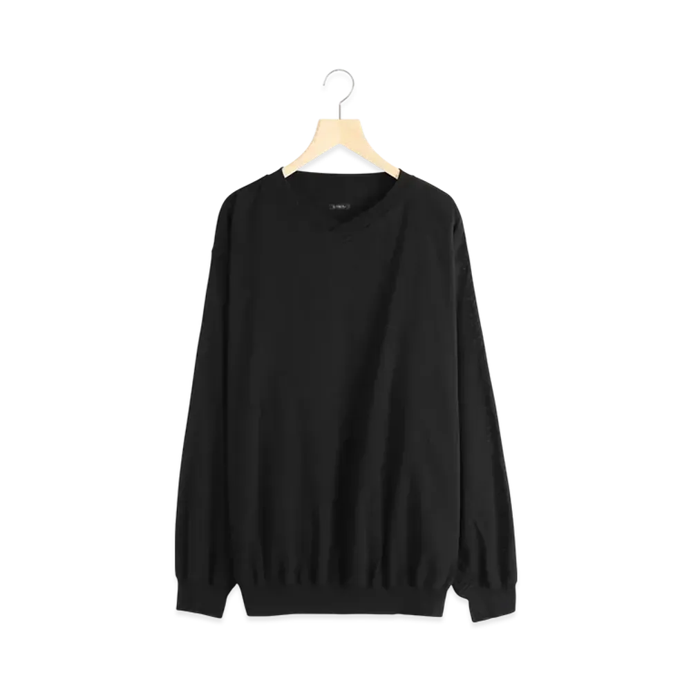 COMOLI Oxford Pullover "Black"